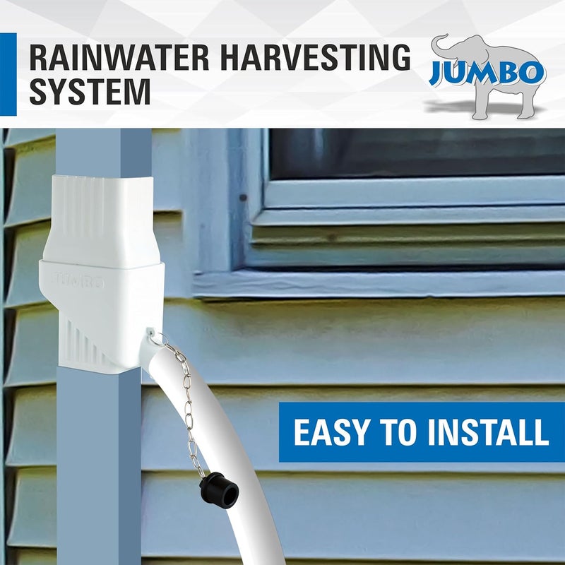 jumbo Rooftop Rainwater Harvesting System from Downspouts Diverter Size 2” x 3” - Image 2